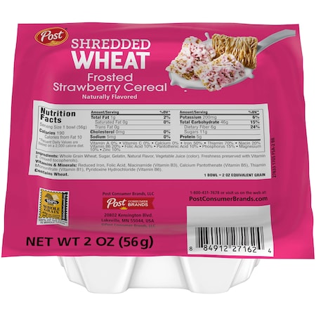 Post Post Strawberry Shredded Wheat Cereal 2 oz. Bowl, PK48 27162